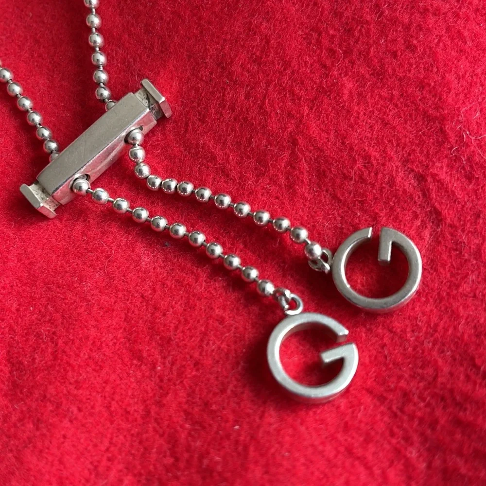 GUCCI Silver Interlocking Double G Station Bracelet - Picture 3 of 4